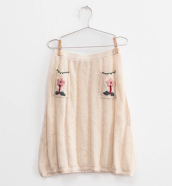 CHILDREN&#039;S DAY - 5/6 종료[FISH &amp; KIDS]Knit Embroidered Skirt